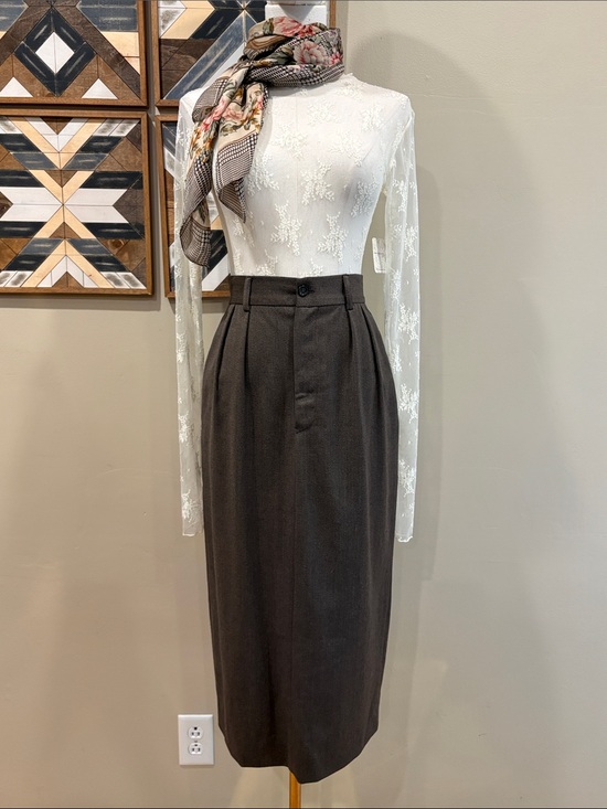 Ralph Lauren Dresses & Skirts - Vintage Ralph Lauren 80s Wool Twill Weave Tailored Pencil Skirt Made in USA sz 4